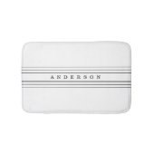 Uw aangepaste tekst en moderne strepen | Zwart-wit Badmat (Voorkant)