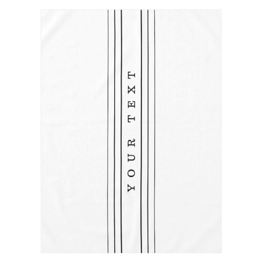 Uw aangepaste tekst en moderne strepen | Zwart-wit Tafelkleed (Voorkant)