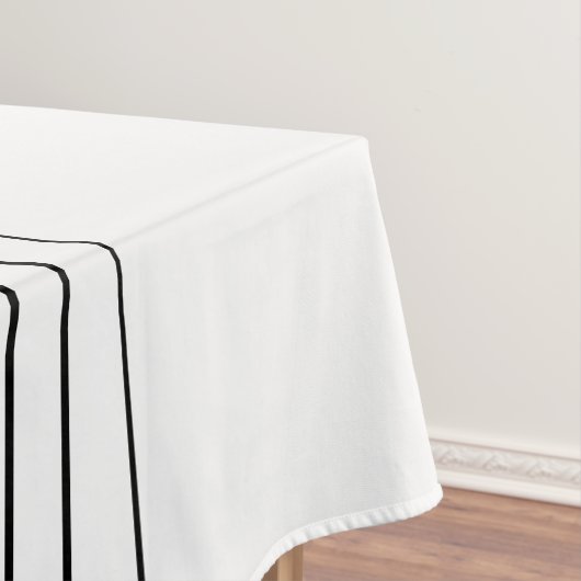 Uw aangepaste tekst en moderne strepen | Zwart-wit Tafelkleed (Voorbeeld)