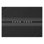 Uw aangepaste tekst en moderne strepen | Zwart-wit Tafelkleed (Voorkant (Horizontaal))
