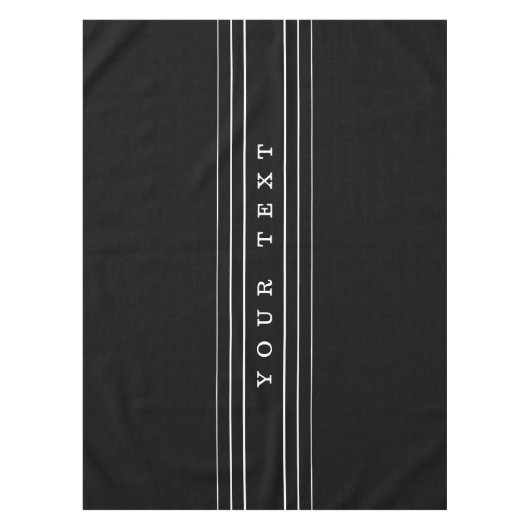 Uw aangepaste tekst en moderne strepen | Zwart-wit Tafelkleed (Voorkant)