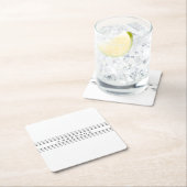 Uw aangepaste tekst en moderne strepen | Zwart-wit Vierkante Kartonnen Onderzetter (Insitu)