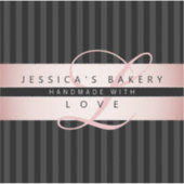 Uw aangepaste tekst | Faux Roos Gold met zwart en Sticker (Voorkant)