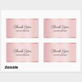 Uw aangepaste tekst Glam Roze Gouden Script Bedank Rechthoekige Sticker (Vel)