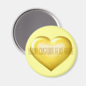 Uw aangepaste tekst Gold Glass Heart Magneet (Voorkant / Achterkant)