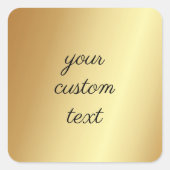 Uw aangepaste tekst hier Sjabloon Glam Elegant Gol Vierkante Sticker (Voorkant)