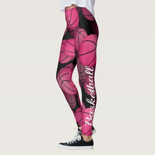Uw aangepaste tekst op been girly roze basketbal leggings (Links)