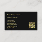 Uw aangepaste tekst QR-code Elegant eenvoudig zwar Visitekaartje (Achterkant)
