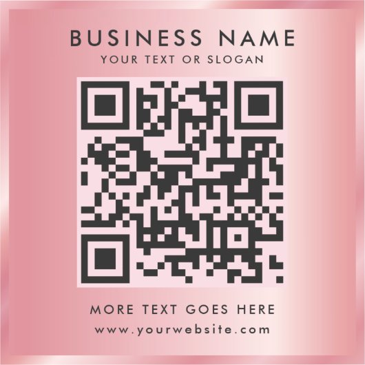 Uw aangepaste tekst QR-code Logo Roos Gold-Sjabloo Sticker (Voorkant)