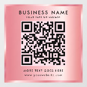 Uw aangepaste tekst QR-code Logo Rosegold-Sjabloon Raamsticker (Vel)