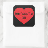 Uw aangepaste tekst Red Heart Vierkante Sticker (Tas)