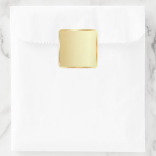 Uw aangepaste tekst sjabloon goud lege achtergrond vierkante sticker