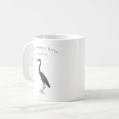 uw aangepaste tekstnaam Great Blue Heron silhouet Koffiemok (Voorkant links)