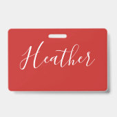 Uw aangepaste witte script op rood badge (Achterkant)