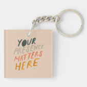 Uw aanwezigheid is hier van belang - Inspirerend p Sleutelhanger (Achterkant)