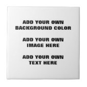 Uw achtergrondkleur, uw afbeelding, uw eigen tekst tegeltje (Voorkant)