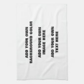 Uw achtergrondkleur, uw afbeelding, uw eigen tekst theedoek (Verticaal)