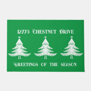 Uw adres op een kerst deurmat