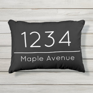 Uw adres Zwart Witte Huis Nummer Straatnaam Buitenkussen