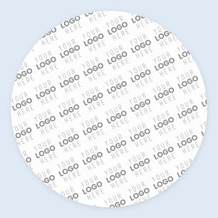 Uw afbeelding/logo automatisch verlicht + patroon ronde sticker