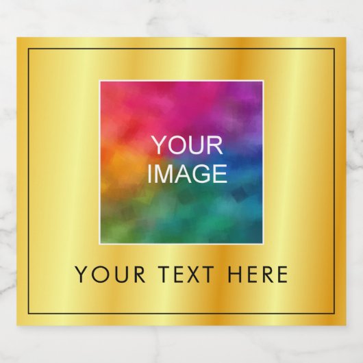 Uw afbeelding of logo hier Moderne nepgouden sjabl Bier Etiket (Enkel label)