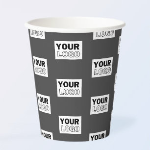 Uw Afbeelding ontwerp of zakelijke Logo betegeld Papieren Bekers