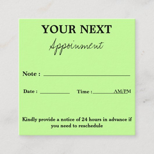 Uw afspraak voor staart-kwispelende momenten afsprakenkaartje (Voorkant)