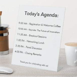 Uw agenda in één oogopslag! reclamebord met voetstuk