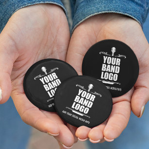 Uw band Logo - Kies uw achtergrondkleur Ronde Button 5,7 Cm