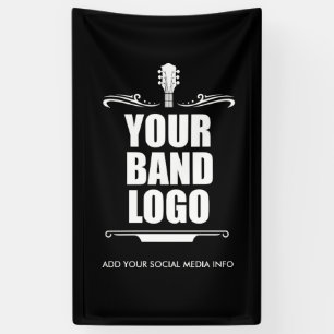 Uw band Logo - Kies uw lange achtergrondkleur Spandoek