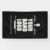 Uw band Logo - Kies uw lange achtergrondkleur Spandoek (Horizontaal)