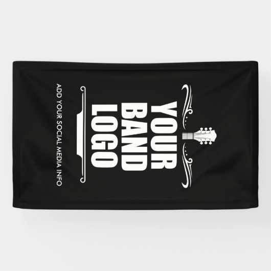 Uw band Logo - Kies uw lange achtergrondkleur Spandoek (Horizontaal)