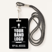 Uw band Logo VIP Badge (Voorkant met draagriem)