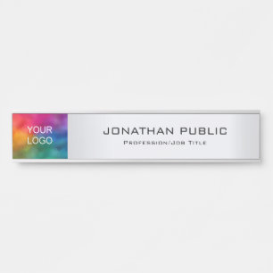 Uw bedrijf hier Logo Modern Silver Deurbordje