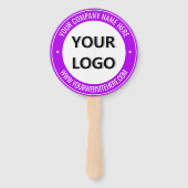 Uw Bedrijf Logo Aangepaste Tekst en Kleur Hand Fan Handwaaier (Achterkant)