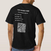 Uw Bedrijf Logo Aangepaste Tekst en QR Code T-Shir T-shirt (Achterkant)