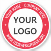 Uw bedrijf Logo aangepaste tekst Stickers Sjabloon (Voorkant)