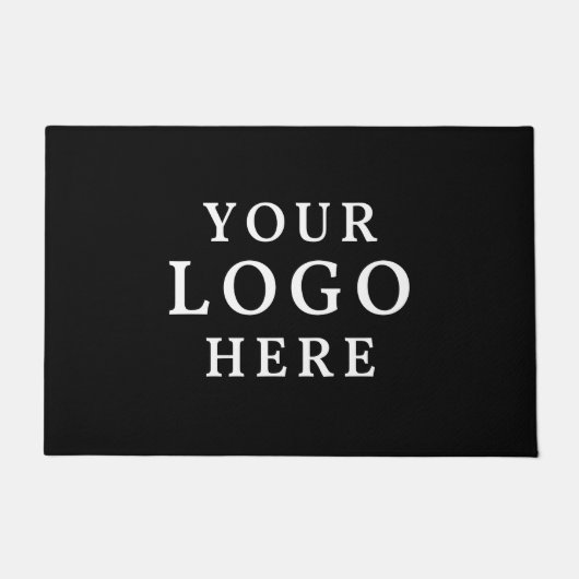 Uw bedrijf Logo Business Branding Black Front Deurmat (Voorkant)