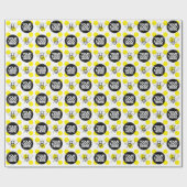 Uw bedrijf Logo Custom Bumblebee Geel Wit Cadeaupapier (Vlak)
