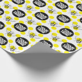 Uw bedrijf Logo Custom Bumblebee Geel Wit Cadeaupapier (Hoek)
