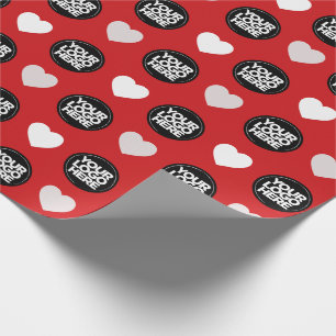 Uw bedrijf Logo Custom Hearts Modern Red Cadeaupapier