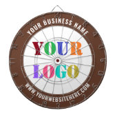 Uw Bedrijf Logo Custom Text Business Dartboard Dartbord (Voorkant)