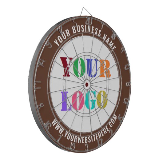 Uw Bedrijf Logo Custom Text Business Dartboard Dartbord (Voorkant Links)