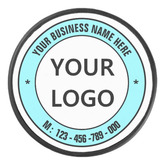 Uw bedrijf Logo Custom Text Hockey Puck Sjabloon (Voorkant)
