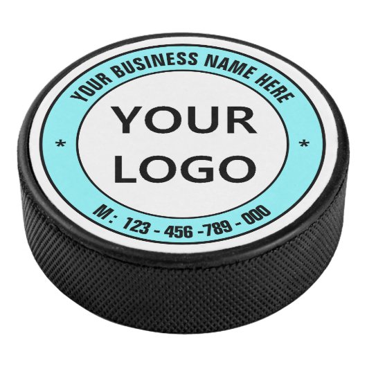 Uw bedrijf Logo Custom Text Hockey Puck Sjabloon (3/4)
