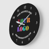Uw Bedrijf Logo en Aangepaste Tekst Business Clock Grote Klok (Hoek)