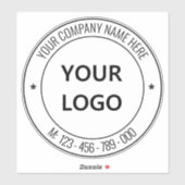 Uw Bedrijf Logo en aangepaste tekst Business Stick Sticker (Vel)