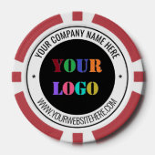 Uw bedrijf Logo en aangepaste tekst poker chips (Voorkant)