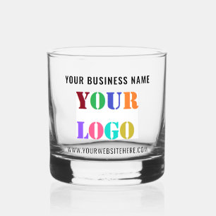 Uw bedrijf Logo en aangepaste tekst Sjabloon Whisky Glas