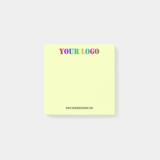 Uw Bedrijf Logo en Aangepaste Tekst Sticky Notes (Voorkant)